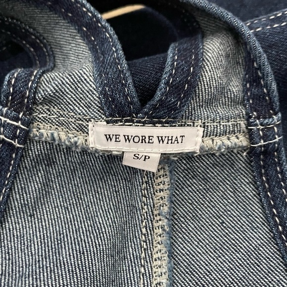 REVOLVE WeWoreWhat Basic Denim 100% Cotton Overalls in Dark Wash Size small - Picture 7 of 8